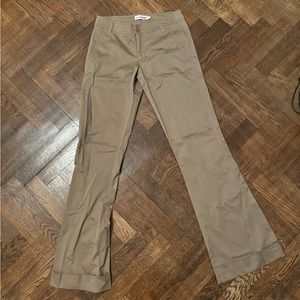 Beige low rise flare pant